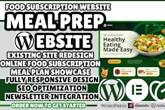 meal prep website, food delivery website, meal plan website, catering meal prep