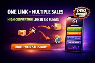 setup high converting link in bio sales funnel for your store