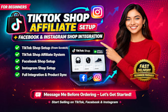 setup tiktok shop affiliate and integrate it with facebook and instagram shops