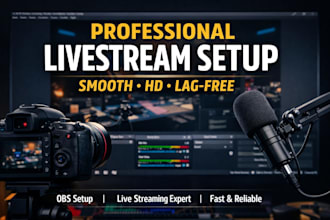 set up professional livestream with obs