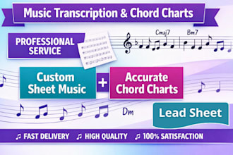 transcribe your song into a professional lead sheet and chords chart