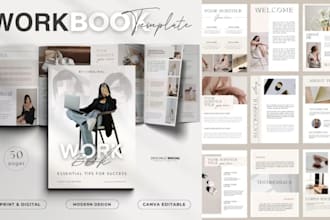 do canva ebook mental health workbook design mockup, canva template worksheet