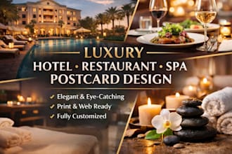 design luxury postcards for hotels, restaurants and spa brands