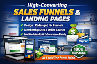 design redesign and fix sales funnels on simvoly gohighlevel systemeio