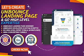 unbounce landing page designer unbounce developer go high level expert workflow