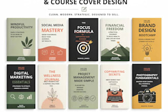 do digital product mockup ecover bundle and design online course cover 3d design
