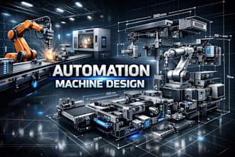 industrial automation machinery 3d cad modelling, mechanical and electronic