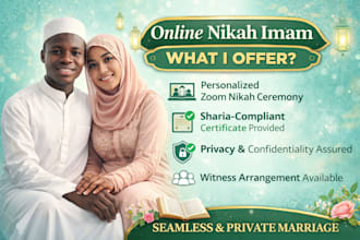 be your nikahimam for a smooth and sharia compliant marriage