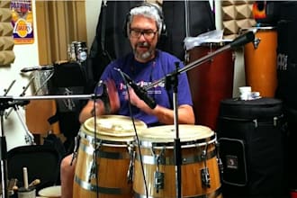 record cinematic percussion, epic drums, tabla and orchestral ethnic music
