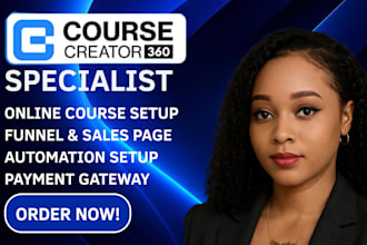 setup course creator 360 course cc360 sales funnel cc360 community landing page