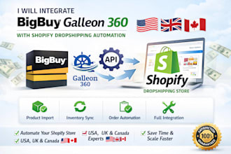 integrate temu dsers bigbuy galleon 360 for US shopify dropshipping store