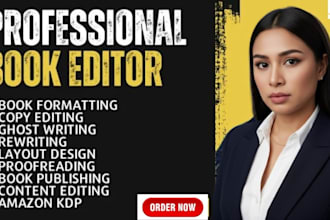 l professionally do book editing, book cover design and children book editor