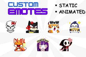 create custom twitch emotes, discord emojis, cute sticker pack