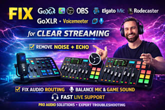 fix goxlr, voicemeeter, obs, elgato mic and rodecaster audio for clear streaming