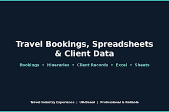 organize your travel bookings, spreadsheets and client data