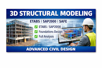 create 3d structural equation models and design using etabs, sap2000, or safe