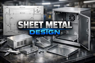solidwork sheet metal enclosure and fabrication cad design, fabrication drawings