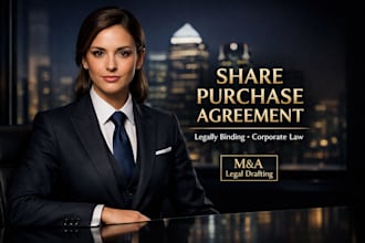 draft a legally binding share purchase agreement, corporate law
