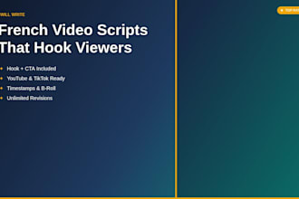 write engaging youtube and tiktok scripts in french