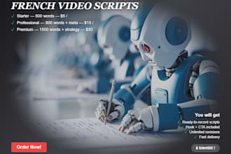 write engaging youtube and tiktok scripts in french
