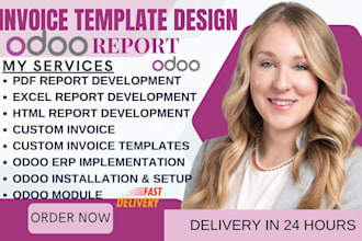 create and customize odoo reports PDF excel invoices and accounting templates