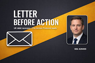 draft a forceful letter before action for debt recovery as a UK solicitor