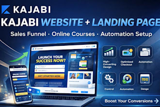 build kajabi website, ebook online course, skool course creation on kajabi