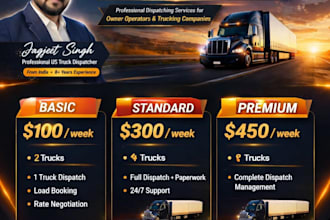 provide professional truck dispatch and freight dispatch services for owner oper