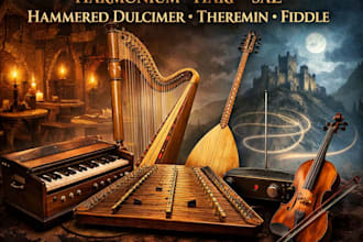 record orchestral string quartet djembe saxophone trumpet hammered dulcimer