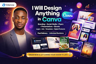 design canva social media posts, flyers and editable templates