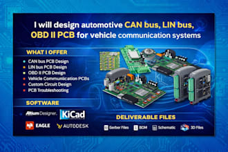 design automotive can bus lin bus, obd ii pcb for vehicle communication systems
