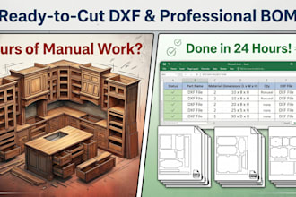 create cnc ready dxf and cutlist bom for furniture