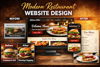 design restaurant website on wordpress wix or squarespace restaurant menu