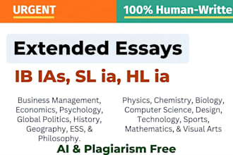 help in urgent ib ias, extended essays, sl ia, hl ia, ee, analysis