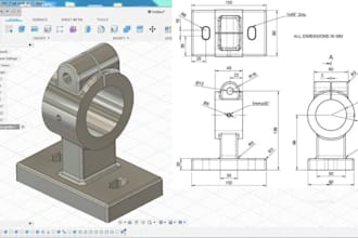 expert 3d cad design industrial, mechanical design using fusion 360 and autocad