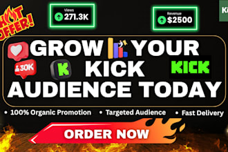 setup organic kick channel promotion to bring more kick live viewers