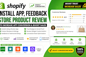 do shopify install app feedback store product review to increase app conversion