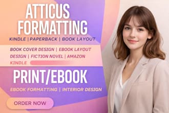 do ebook formatting and ebook layout design for print book cover design KDP
