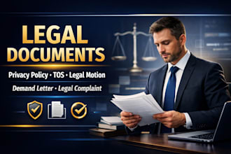 legal motion, privacy policy, terms of service, demand letter, legal complaint
