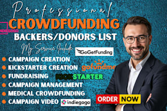 generate backers and donors list for your kickstarter, indiegogo and gofundme