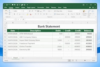 convert bank statement PDF to excel