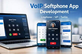 develop custom voip softphone app, linphone sip app, twilio calling app