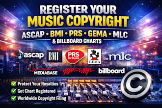 register your music on billboard bmi ascap copyright streaming platform royalty