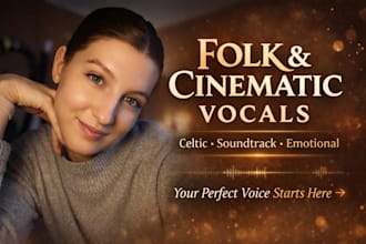 sing folk vocals, celtic vocals, cinematic vocals, soundtrack and irish vocals