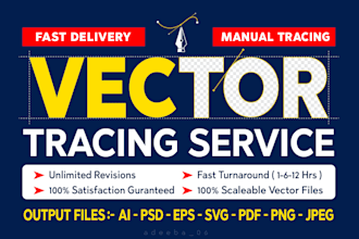 vectorize fix edit modify cleanup recreate image or logo to vector quickly
