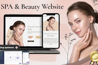 create spa, massage salon beauty website with online booking