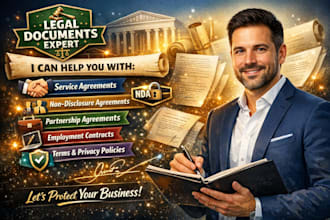 draft professional contract, agreement, legal documents, nda and mou