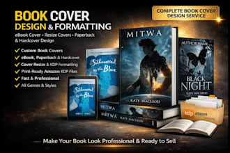 do book cover design, ebook cover, cover resize, paperback and hardcover design