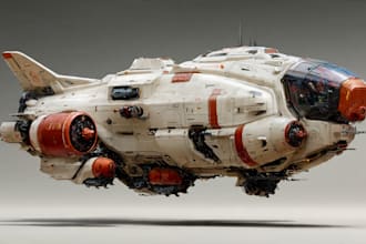 draw spaceship concept art or design a starship or scifi vehicle
