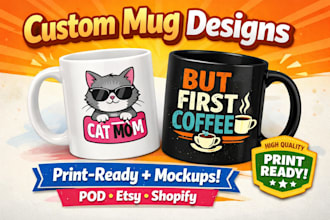 create professional coffee mug, tumbler, and drinkware designs in bulk